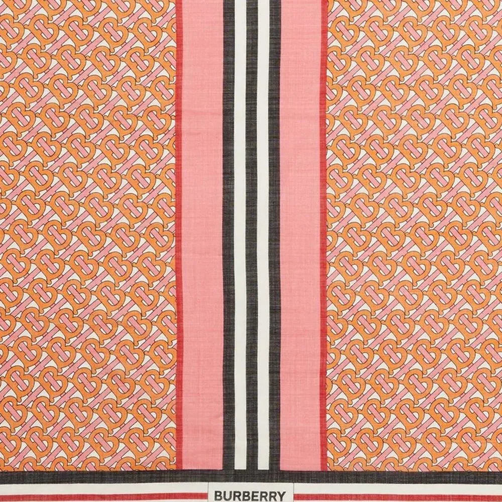 Burberry Pink and Orange Monogram Scarf